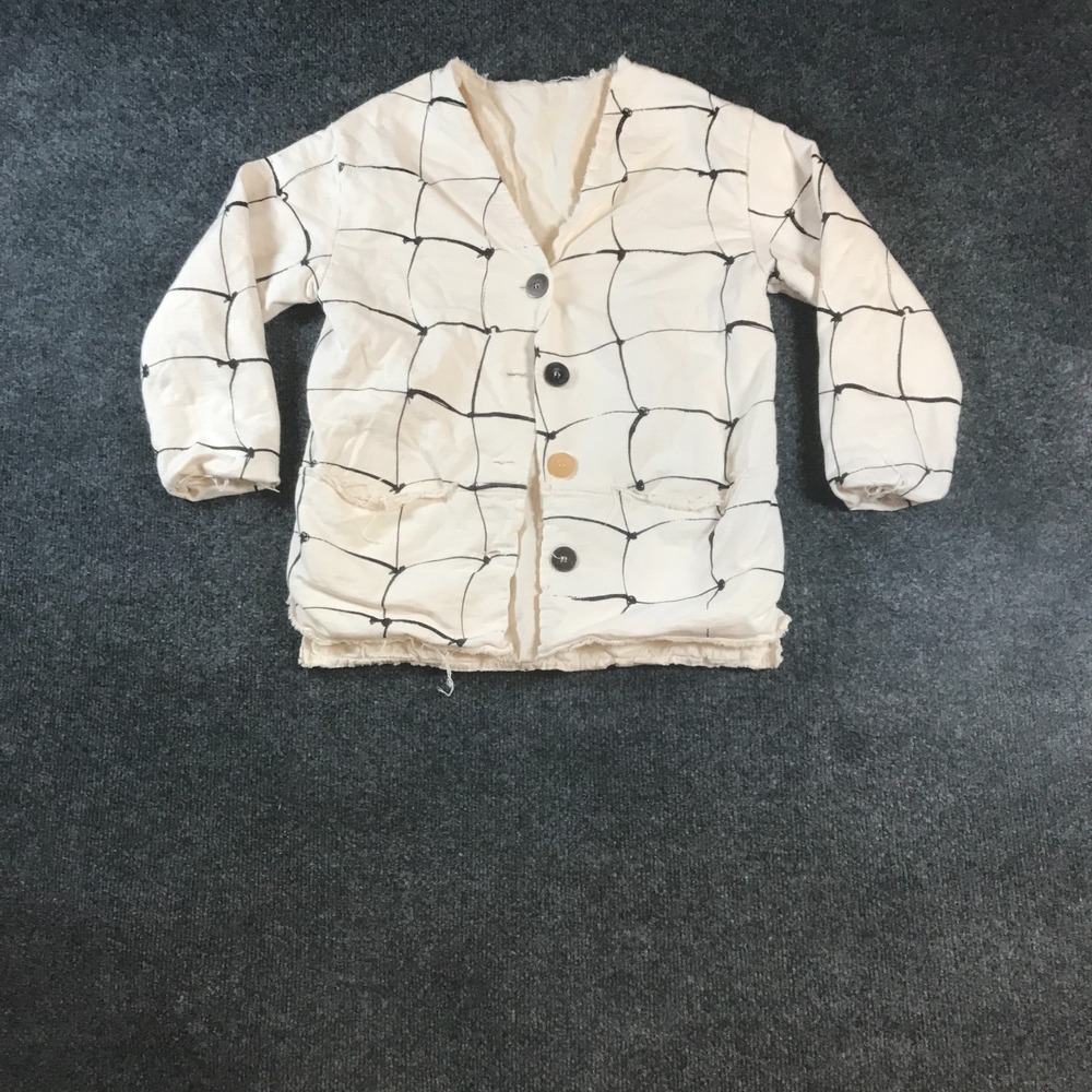 Little Creative Factory Trapeze Jacket Girls 10Y-11Y Cream Windowpane Outerwear